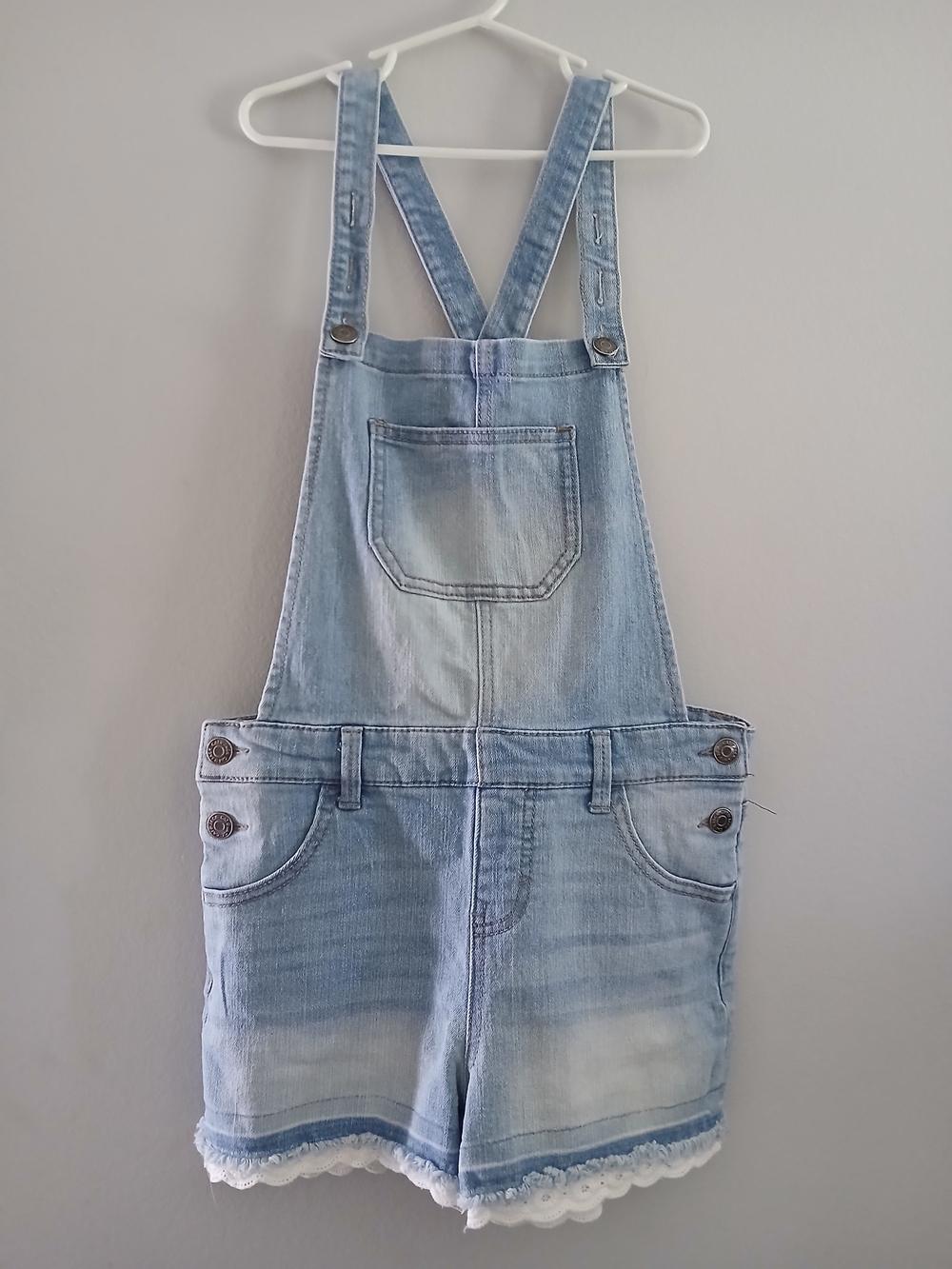 Cat & Jack Light Blue Denim Girls' Shorts Overalls